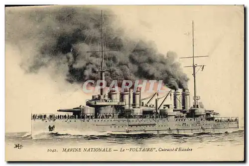 Cartes postales Bateau de Guerre Voltaire Cuirasse d'escadre