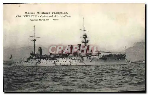 Cartes postales Bateau de Guerre Verite Cuirasse a tourelles