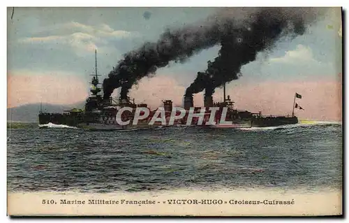 Ansichtskarte AK Bateau de Guerre Victor Hugo Croiseur Cuirasse