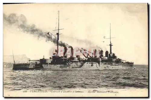 Cartes postales Bateau de Guerre Vergniaud Cuirasse d&#39escadre a turbines