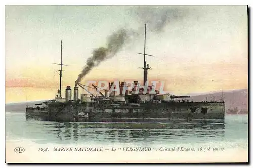 Cartes postales Bateau de Guerre Vergniaud Cuirasse d'escadre