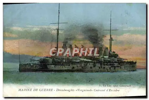 Cartes postales Bateau de Guerre Dreadnoughts Vergniaud Cuirasse d'escadre
