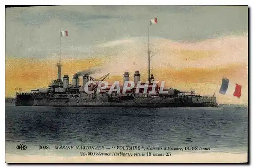 Cartes postales Bateau de Guerre Voltaire Cuirasse d'escadre
