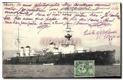 Cartes postales Bateau de Guerre Victor Hugo Croiseur Cuirasse