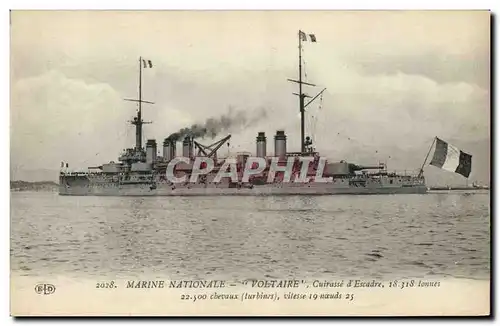 Cartes postales Bateau de Guerre Voltaire Cuirasse d'escadre