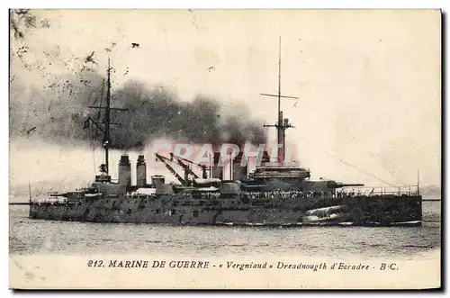 Ansichtskarte AK Bateau de Guerre Vergniaud Drednougth d&#39escadre