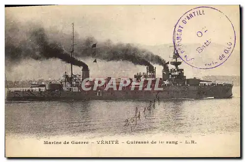 Cartes postales Bateau de Guerre Verite Cuirasse de 1er rang