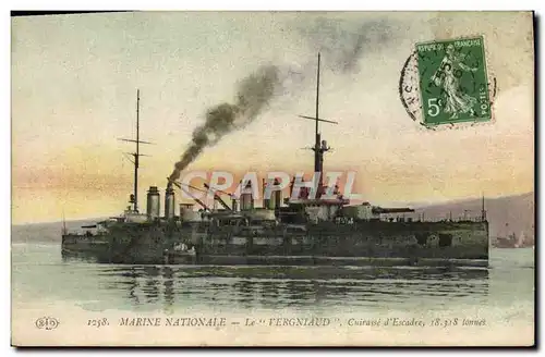 Cartes postales Bateau de Guerre Le Vergniaud Cuirasse d'escadre