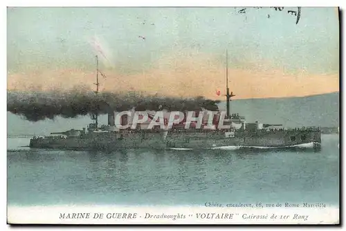 Cartes postales Bateau de Guerre Dreadnoughts Voltaire Cuirasse de 1er rang