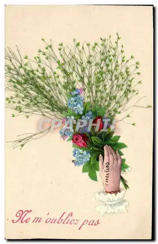 Cartes postales Fantaisie Main Fleurs