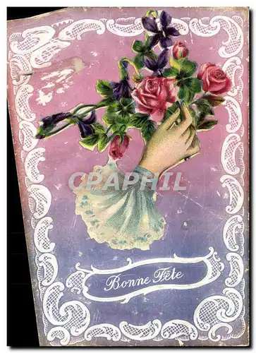 Cartes postales Fantaisie Main Fleurs