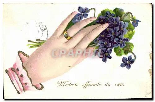 Cartes postales Fantaisie Main Fleurs