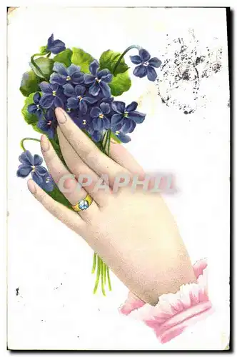 Cartes postales Fantaisie Main Fleurs