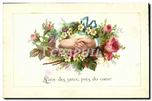 Cartes postales Fantaisie Main Fleurs