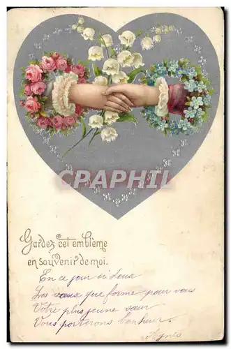 Cartes postales Fantaisie Main Fleurs