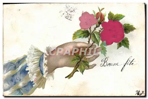 Cartes postales Fantaisie Main Fleurs