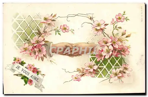 Cartes postales Fantaisie Main Fleurs