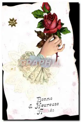 Cartes postales Fantaisie Main Fleurs