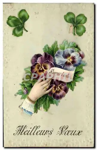 Cartes postales Fantaisie Main Fleurs