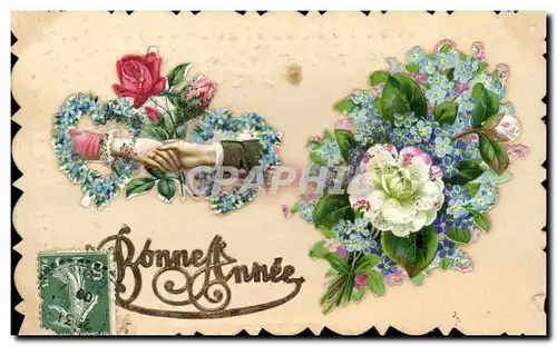 Cartes postales Fantaisie Main Fleurs