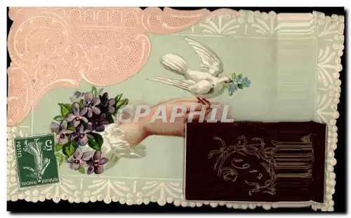 Cartes postales Fantaisie Main Fleurs petit calendrier 1912 TOP