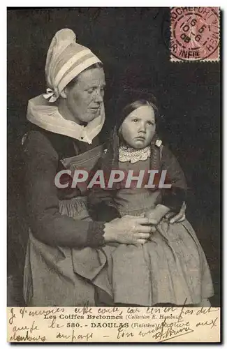 Ansichtskarte AK Folklore Daoulas Femme Enfant