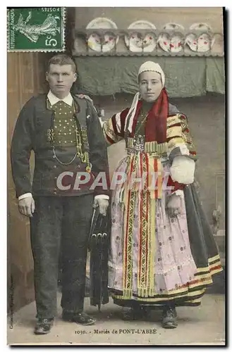 Ansichtskarte AK Folklore Maries de Pont L&#39Abbe Mariage