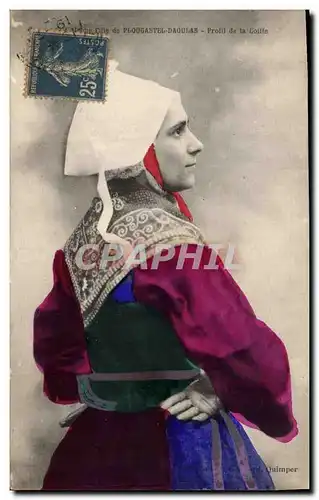 Ansichtskarte AK Folklore Jeune fille de Plougastel Daoulas Profil de la coiffe