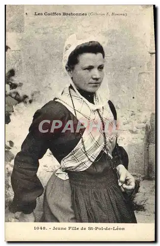 Cartes postales Folklore Jeune fille de St Pol de Leon