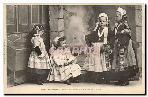 Ansichtskarte AK Folklore Costumes d&#39enfants de Pont L&#39Abbe et de Pluguffan