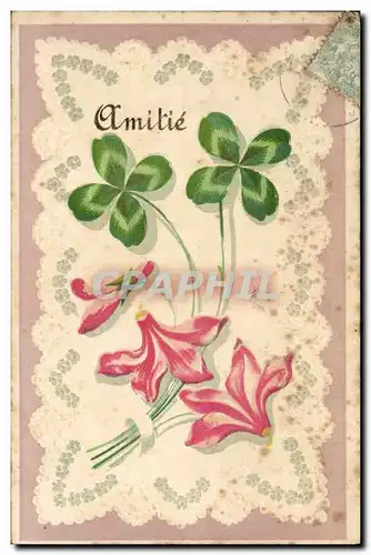 Vintage Postcard Fantasy Flowers Clover�