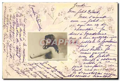 Cartes postales Fantaisie Fleurs Enfant