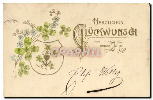 Cartes postales Fantaisie Fleurs Trefles