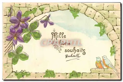 Cartes postales Fantaisie Fleurs Oiseaux