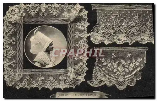 Cartes postales Folklore Dentelle Ecole Dentelliere Point d'Alencon