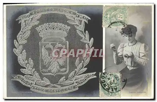 Cartes postales Folklore Dentelle Ecole Dentelliere Point d'Alencon