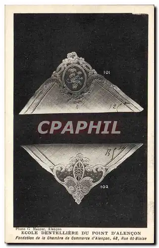 Cartes postales Folklore Dentelle Ecole Dentelliere du Point d'Alencon