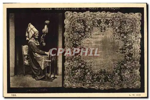 Cartes postales Folklore Dentelle Ecole Dentelliere du Point d'Alencon Normandie