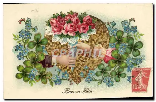 Cartes postales Fantaisie Main Fleurs