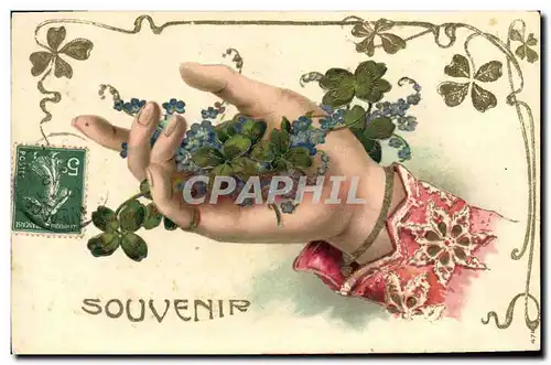 Cartes postales Fantaisie Main Fleurs
