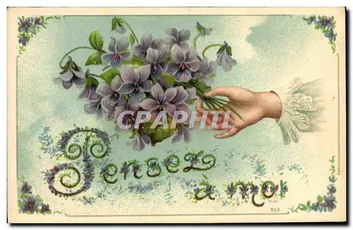 Cartes postales Fantaisie Main Fleurs