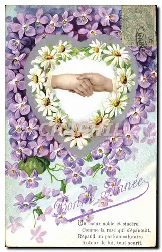 Cartes postales Fantaisie Main Fleurs