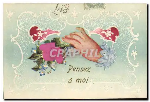 Cartes postales Fantaisie Main Fleurs