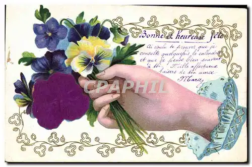 Cartes postales Fantaisie Main Fleurs