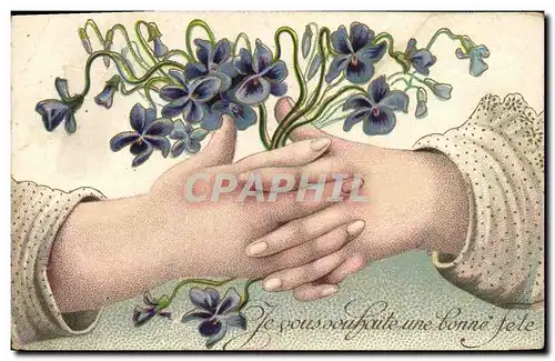 Cartes postales Fantaisie Main Fleurs