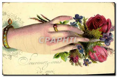 Cartes postales Fantaisie Main Fleurs