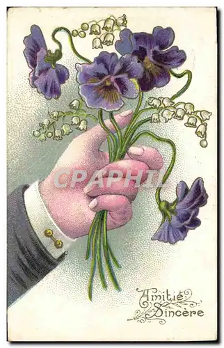 Cartes postales Fantaisie Main Fleurs