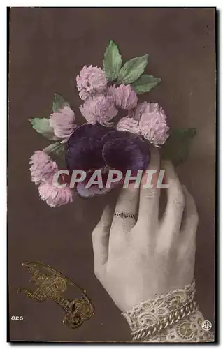 Cartes postales Fantaisie Main Fleurs