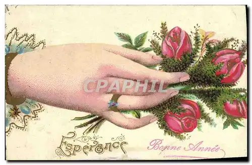 Cartes postales Fantaisie Main Fleurs