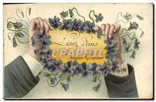 Cartes postales Fantaisie Main Fleurs